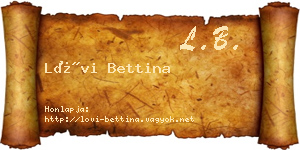 Lövi Bettina névjegykártya